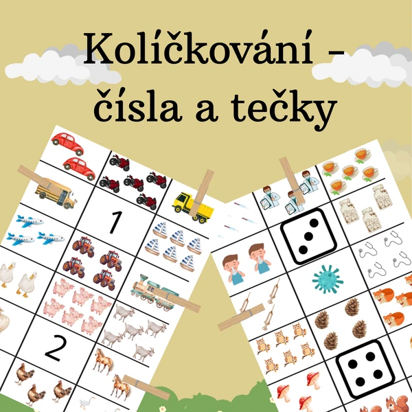 Kolíčkování - čísla a tečky