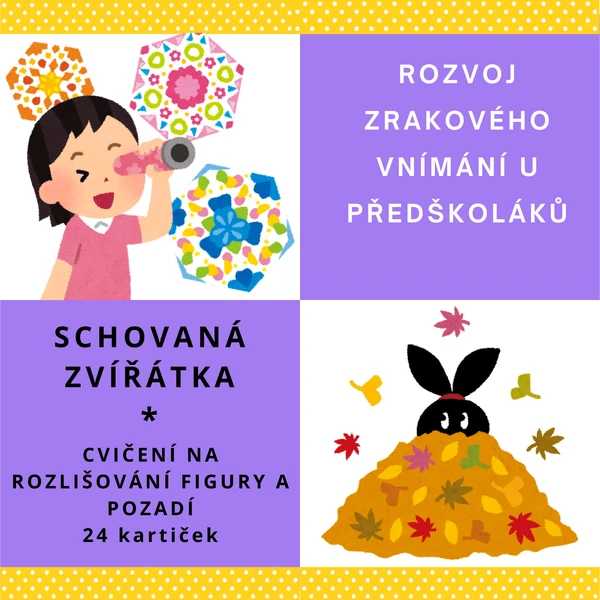 SCHOVANÁ ZVÍŘÁTKA - CVIČENÍ NA ROZLIŠOVÁNÍ FIGURY A POZADÍ