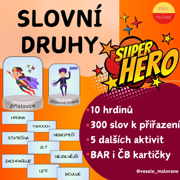 Slovní druhy - superhrdinové
