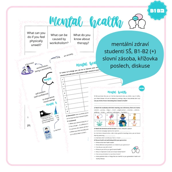 Mental health | speaking, listening | B1-B2(+) | SŠ