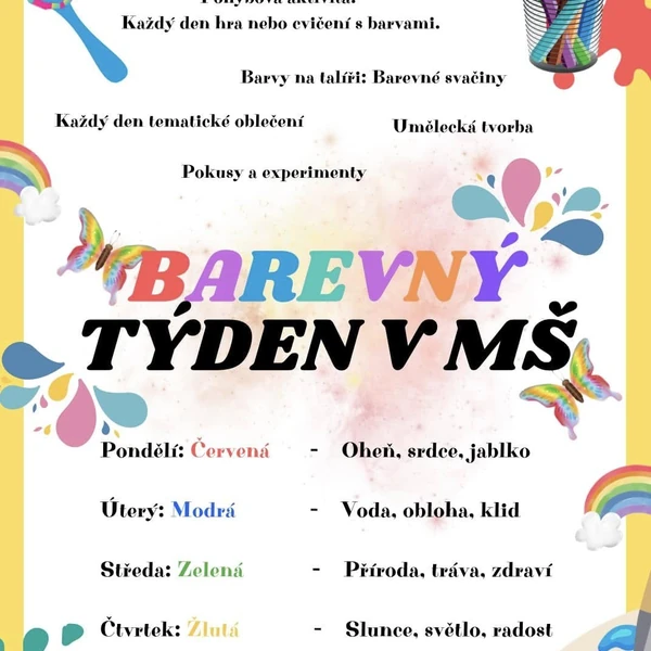 Barevný týden - přípravy, barvy