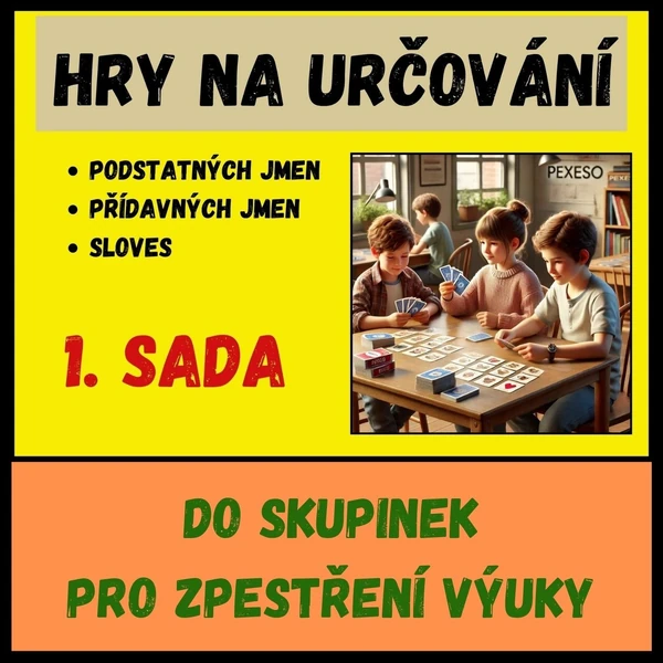 SLOVNÍ DRUHY - HRA - PEXESO - HRY DO SKUPINEK