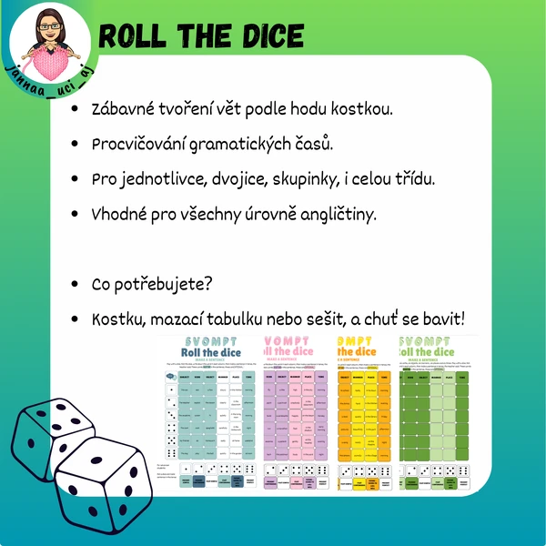 AJ - Roll the dice - anglické časy/SVOMPT