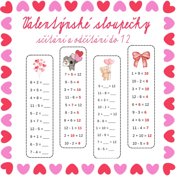 Valentýnské sloupečky
