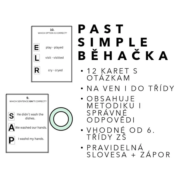 Past simple běhačka - regular verbs + negative