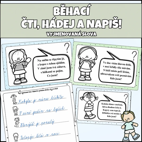 BĚHACÍ ČTI, HÁDEJ A NAPIŠ - vyjmenovaná slova