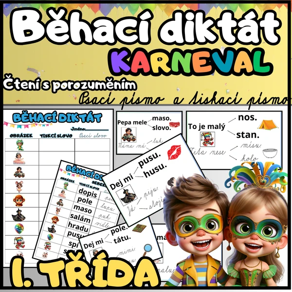 Karnevalová běhací hra pro děti - čtení s porozuměním 🙂