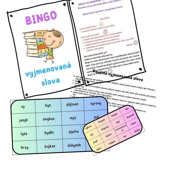 BINGO vyjmenovaná slova
