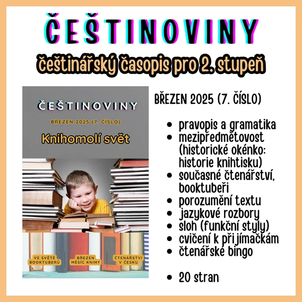 ČEŠTINOVINY 7 (březen 2025) češtinářský e-časopis