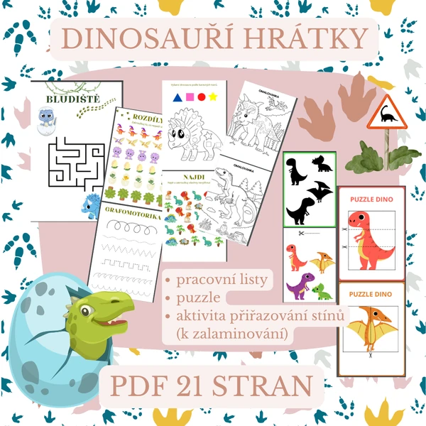 DINOSAUŘÍ HRÁTKY - pracovní listy