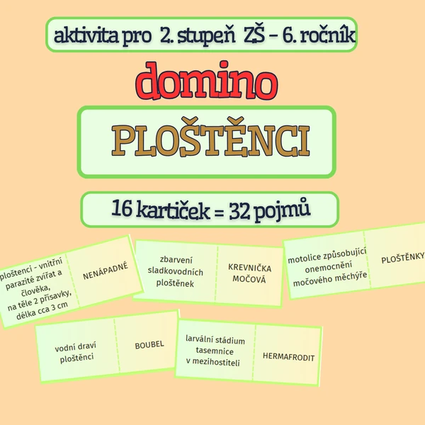 výuková hra Domino -PLOŠTĚNCI