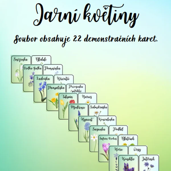 Demonstrační karty jarní květiny