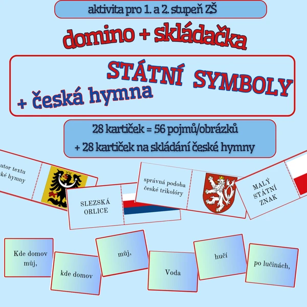 Domino STÁTNÍ SYMBOLY + slova české hymny