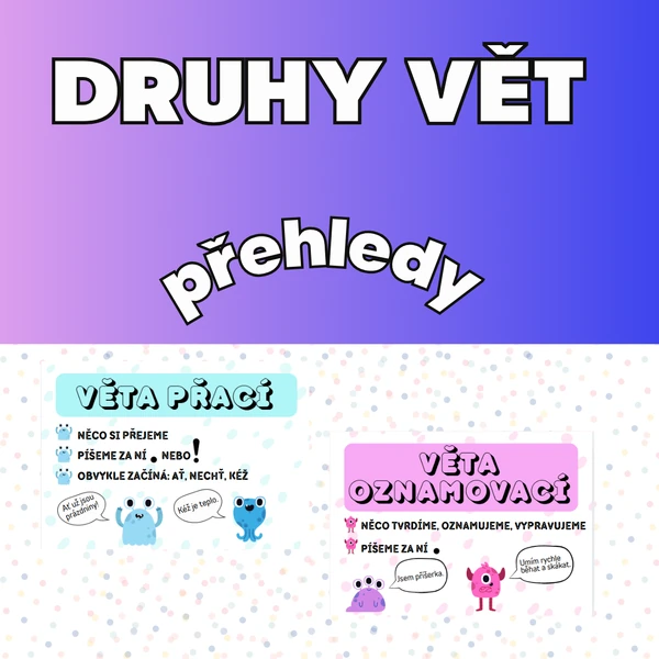 Druhy vět - přehledy