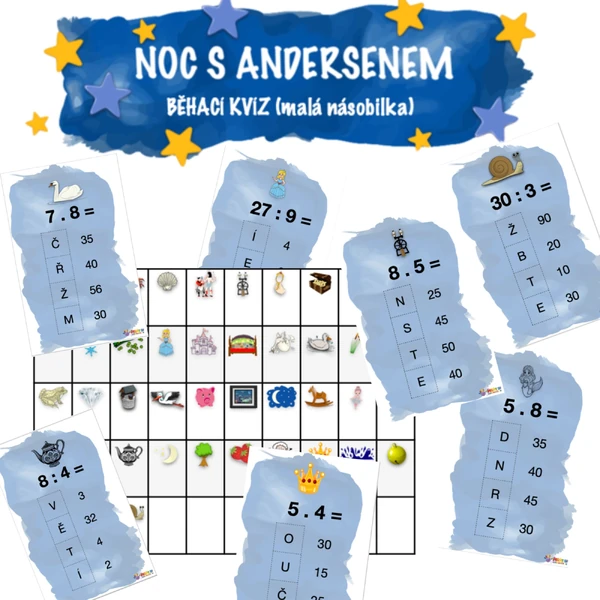 H. Ch. Andersen běhací kvíz malá násobilka