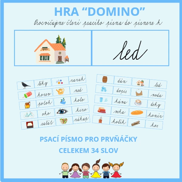 Hra "Domino" Učíme se číst do písmene K