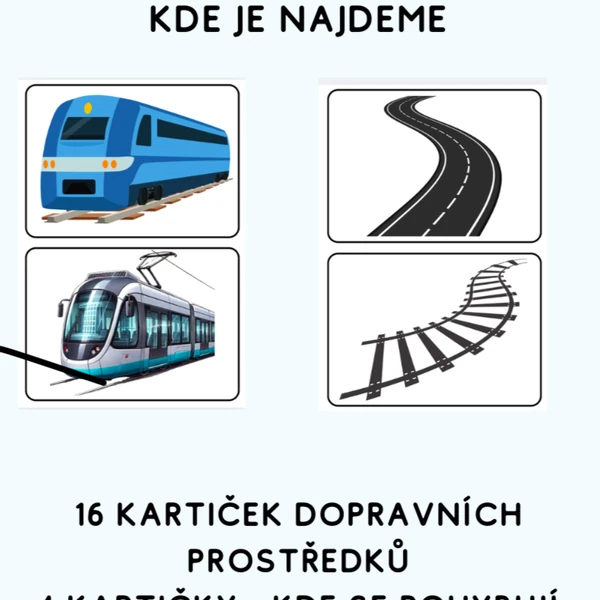 Dopravní prostředky- demonstrační kartičky 