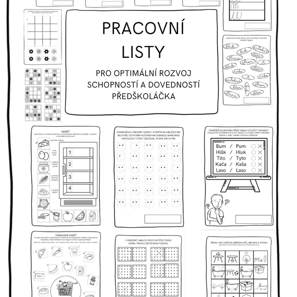 PRACOVNÍ LISTY pro optimální rozvoj schopností a dovedností předškoláčka