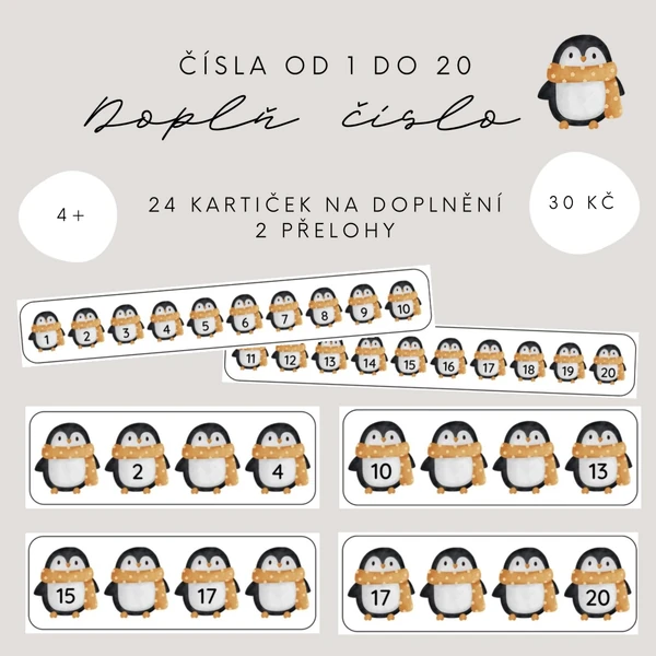 Doplň čísla - TUČŇÁČCI