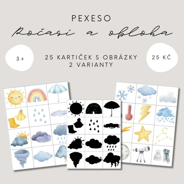 Pexeso - počasí a obloha
