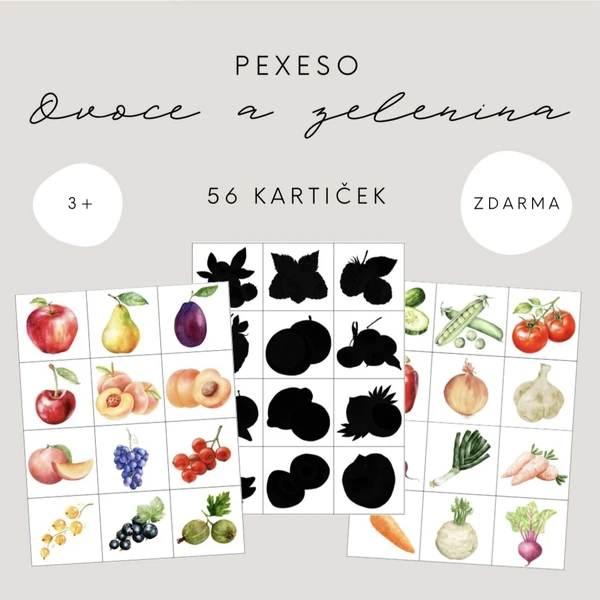 Pexeso - ovoce a zelenina