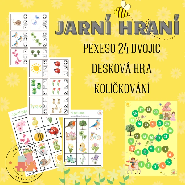 Jarní hraní - pexeso, deskovka, kolíčkování