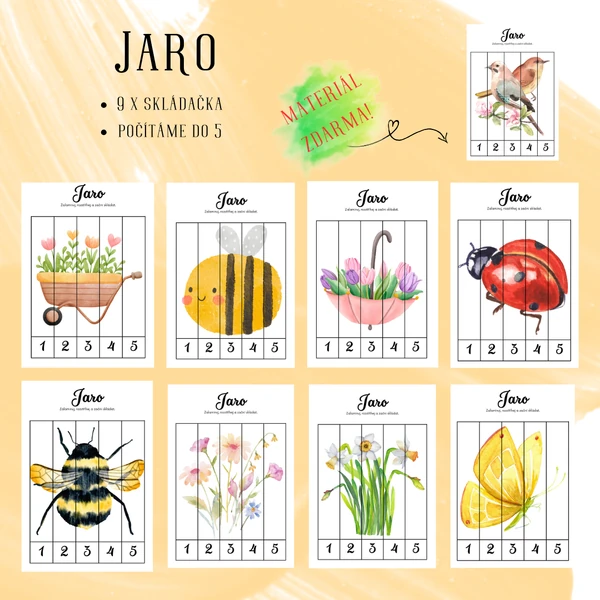 Jaro - skládačky, počítání do 5