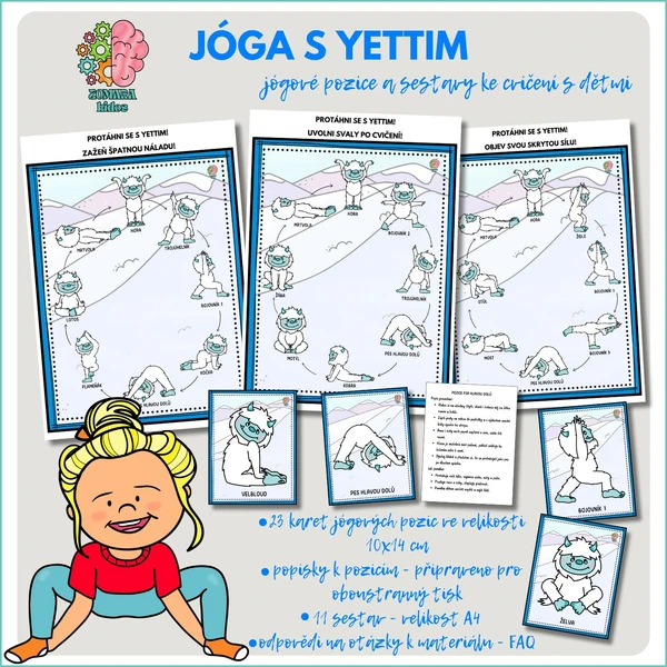 Jóga s Yettim – pozice a sestavy