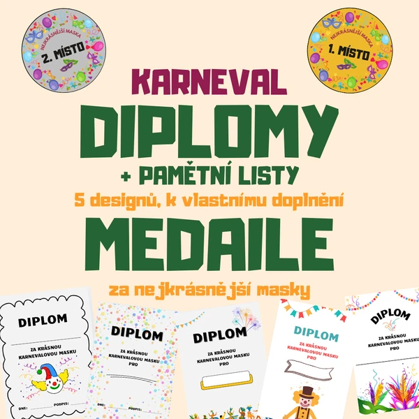 Karneval - diplomy a medaile