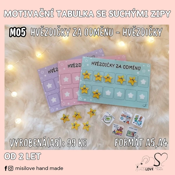 Tabulka odměn, hvězdičky za odměnu, motivace