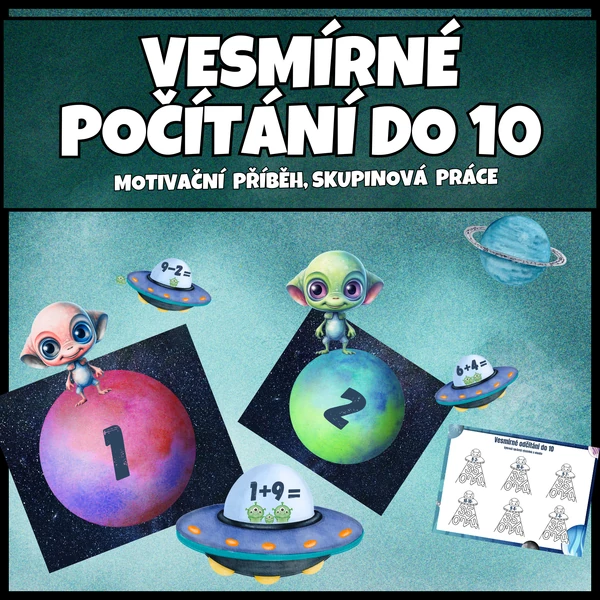 Vesmír - sčítání a odčítání do 10