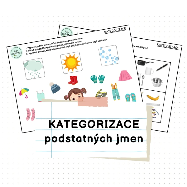 Kategorizace podstatných jmen | Logopedie | Pracovní listy | Řečová cvičení