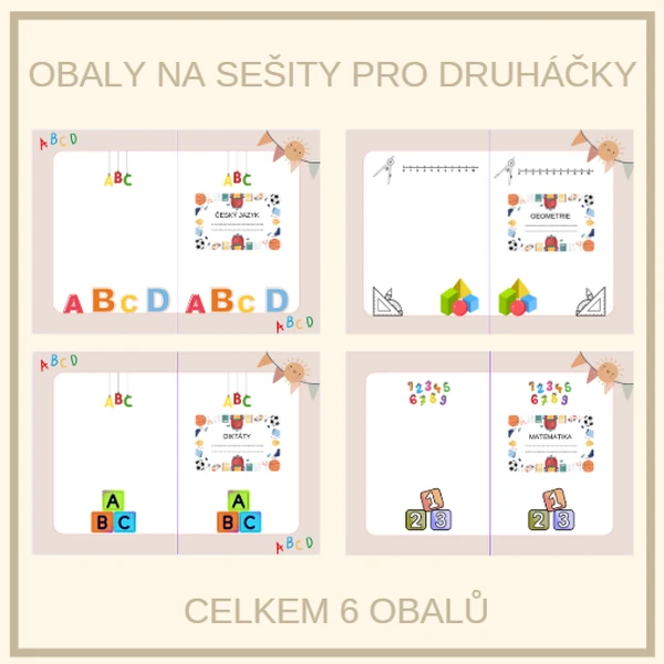 Obaly na sešity pro druháčky