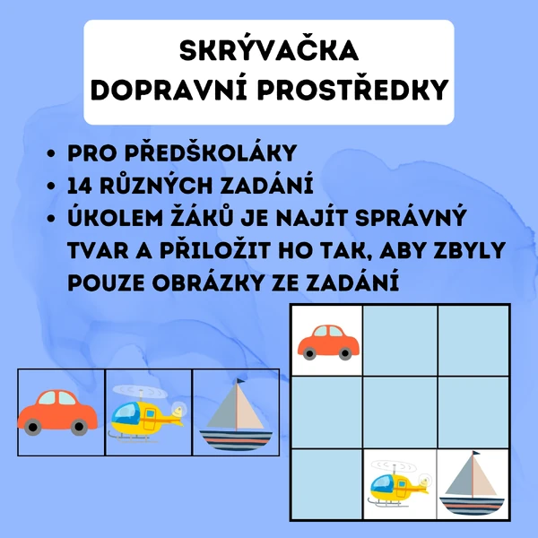 Skrývačka - dopravní prostředky