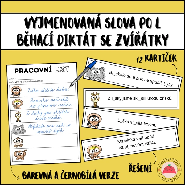 Vyjmenovaná slova po L - běhací diktát