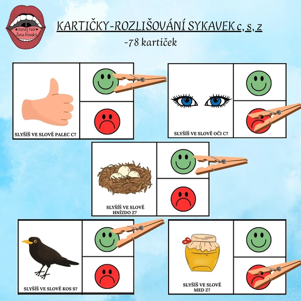 KARTIČKY-ROZLIŠOVÁNÍ SYKAVEK c, s, z