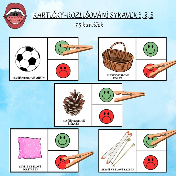 KARTIČKY - ROZLIŠOVÁNÍ SYKAVEK č, š, ž