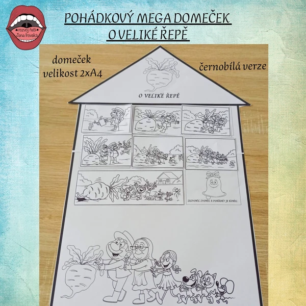 POHÁDKOVÝ MEGA DOMEČEK: O VELIKÉ ŘEPĚ (černobílé)