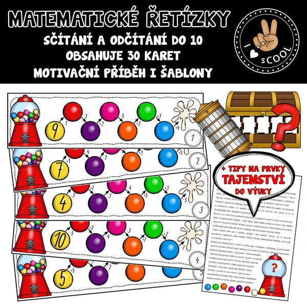 Matematické řetízky - sčítání a odčítání do 10