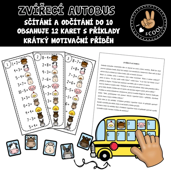 Sčítání a odčítání do 10 - autobus