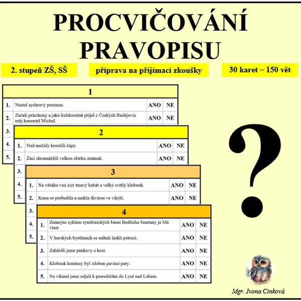 Procvičování pravopisu (ANO-NE)