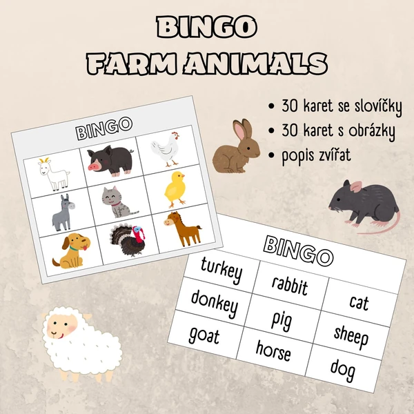 Farm animals - bingo