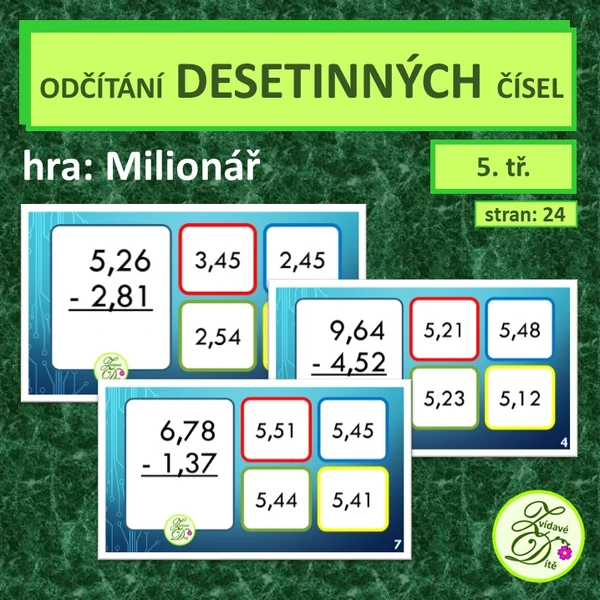 Odčítání desetinných čísel