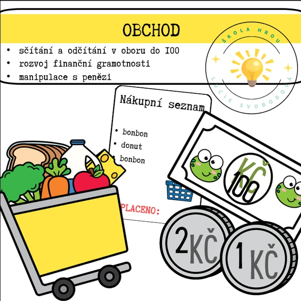 Obchod - sčítání a odčítání v oboru do 100