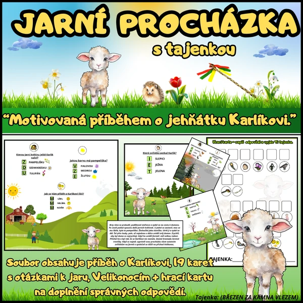 🐑🌸JARNÍ PROCHÁZKA - motivační příběh o jehňátku Karlíkovi.🌸