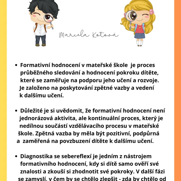 Formativní hodnocení a diagnostika dítěte se sebereflexí