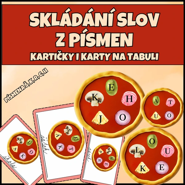 Skládání slov z písmen - K, Š, R, H, C