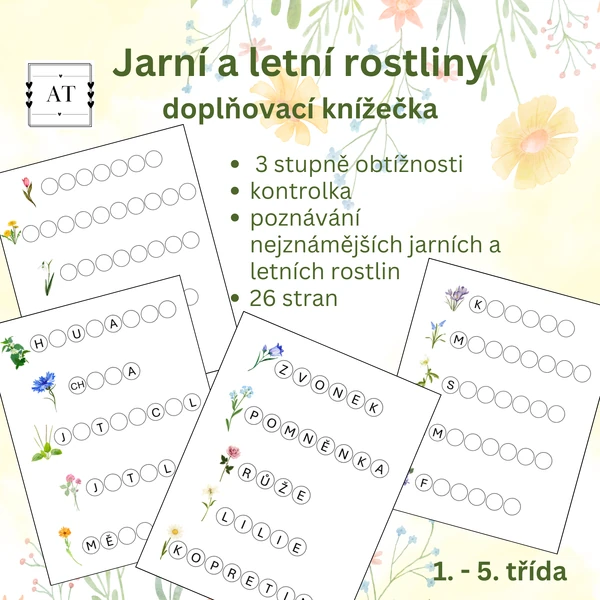 Jarní a letní rostliny - doplňovací knížečka