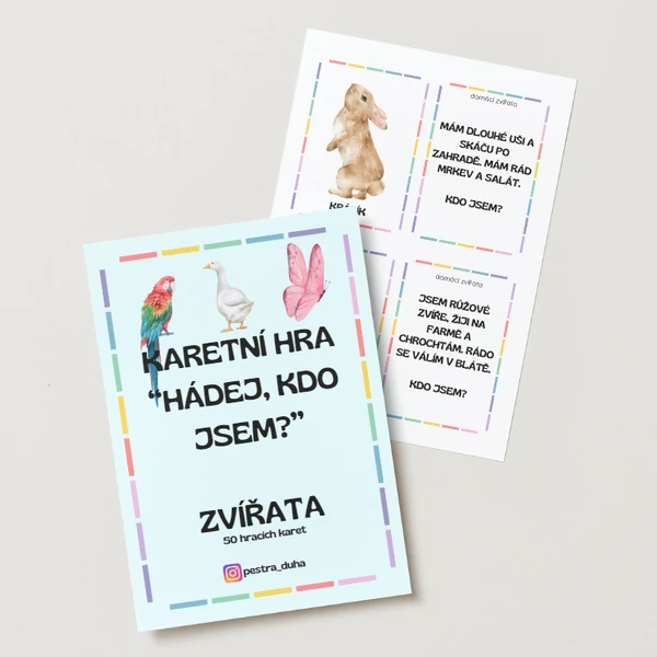 Hra hádej, kdo jsem? Zvířata
