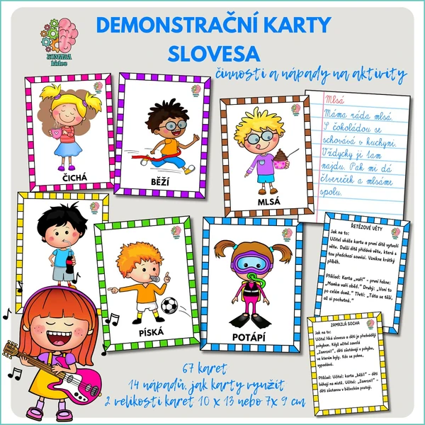 Slovesa - demonstrační karty a nápady na aktivity